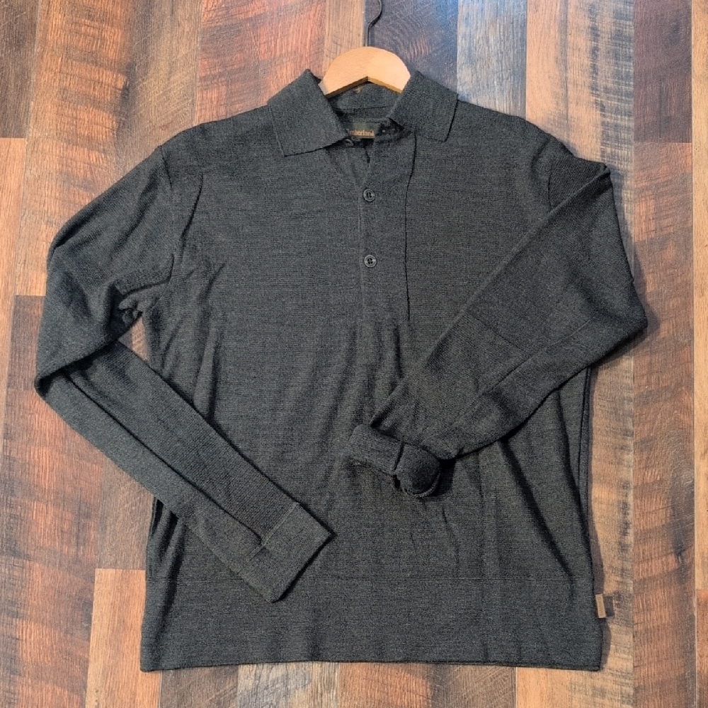 Vintage Timberland 90's Gray Cardigan Sweater Long-Sleeved Knit